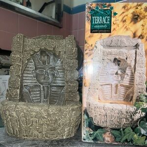 Vintage Terrace Accents Pharaoh's Mask Water Fountain Egypt King Tut 10” inch
